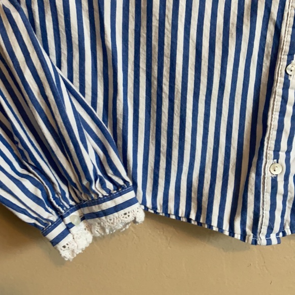 Zara lace striped button down - Picture 4 of 4